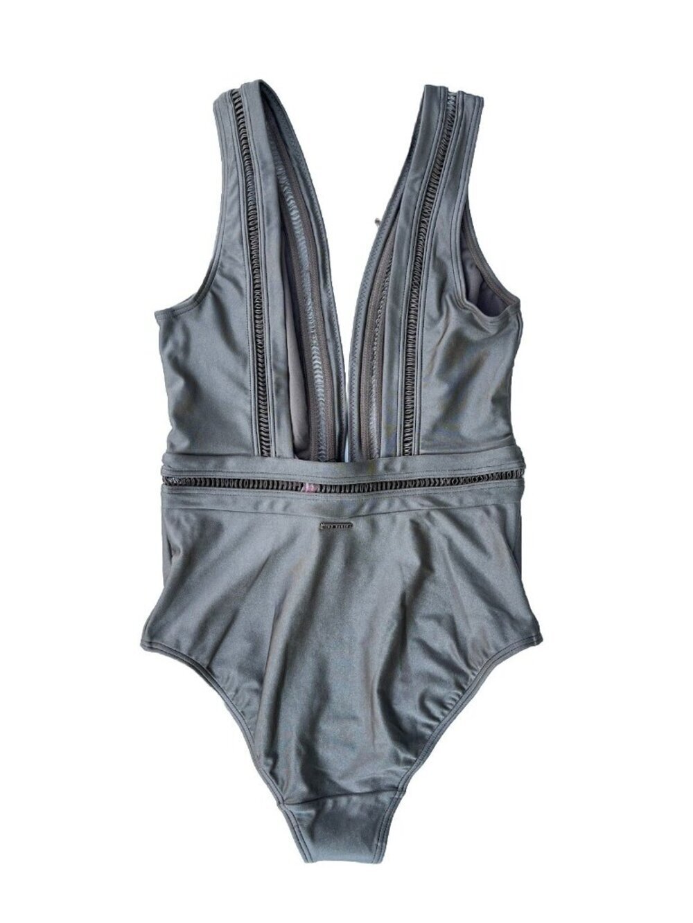 Ted Baker Starza Pointelle Deep V One Piece Swimsuit Suit Khaki Womens 1 = 4 US - Picture 9 of 14